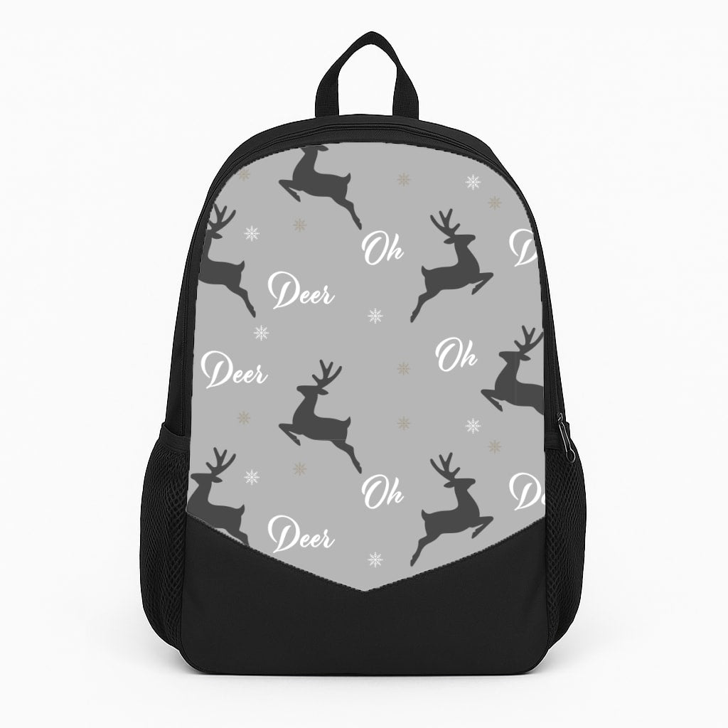 Oh Deer Christmas Pattern Large Backpack