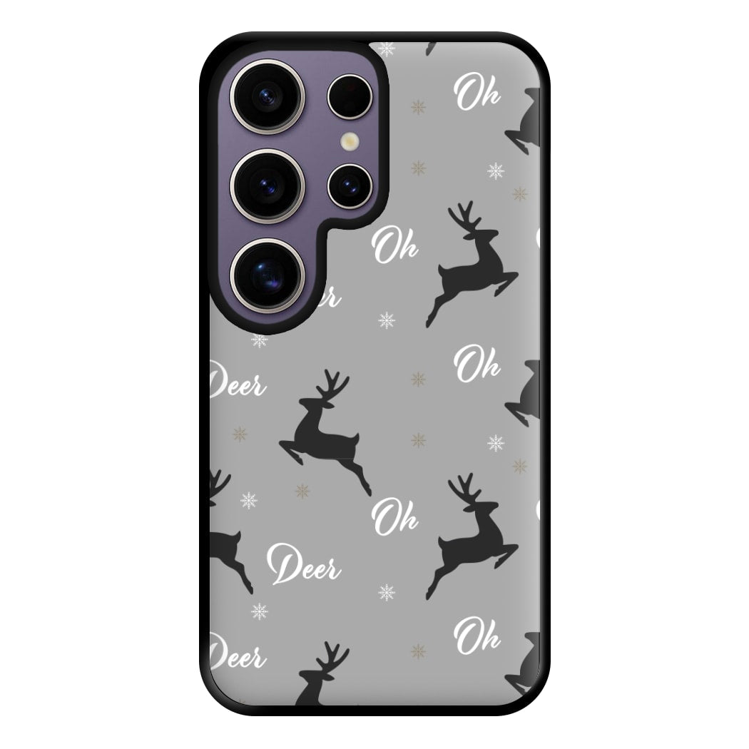 Oh Deer Christmas Pattern Phone Case for Galaxy S25 Ultra