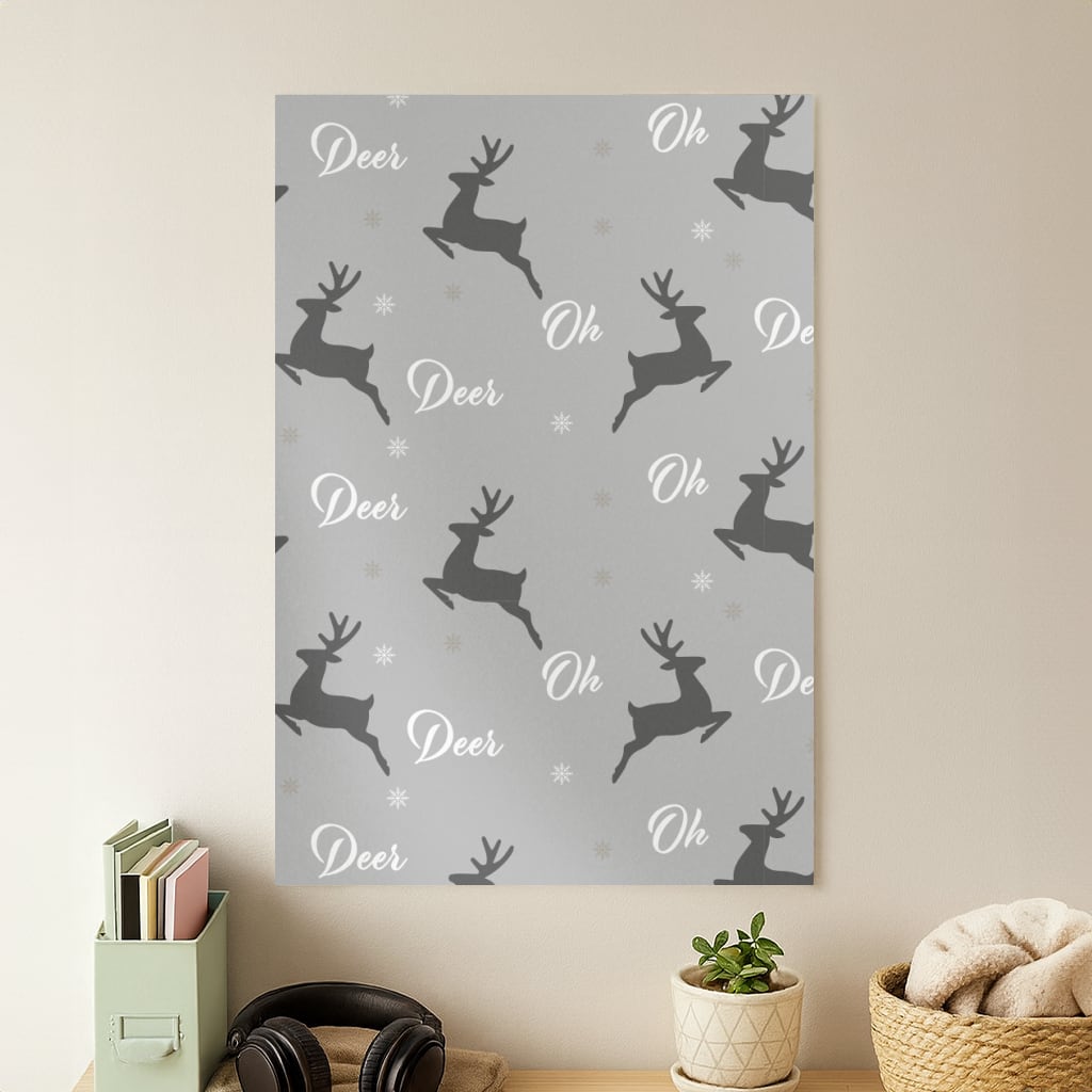 Oh Deer Christmas Pattern Poster
