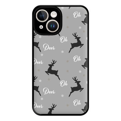 Oh Deer Christmas Pattern Phone Case for iPhone 14