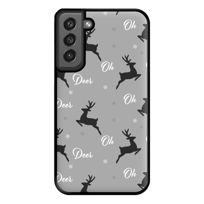 Oh Deer Christmas Pattern Phone Case for Galaxy S21FE