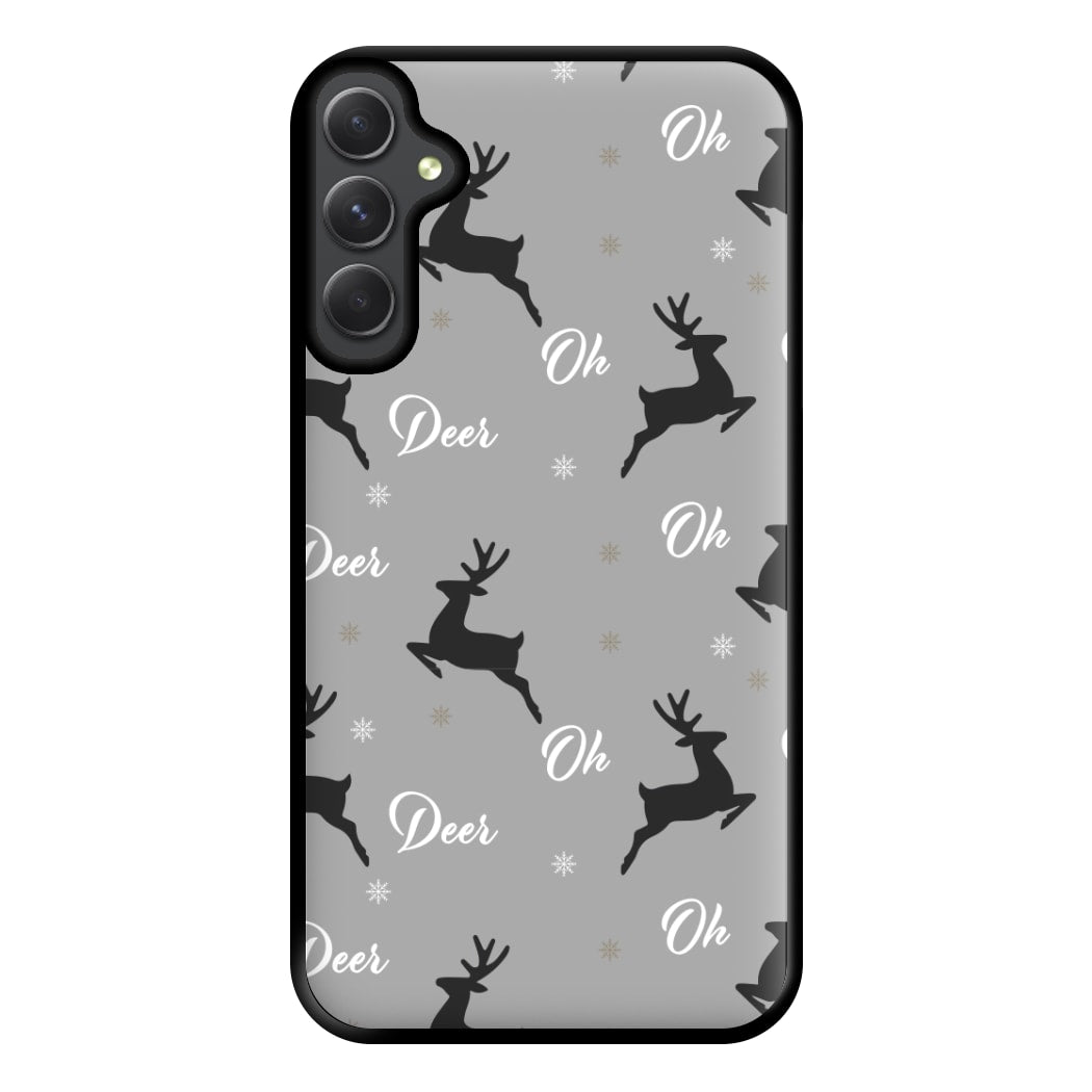 Oh Deer Christmas Pattern Phone Case for Galaxy A34