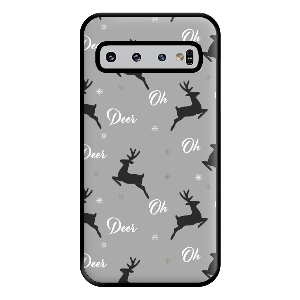 Oh Deer Christmas Pattern Phone Case for Galaxy S10 Plus