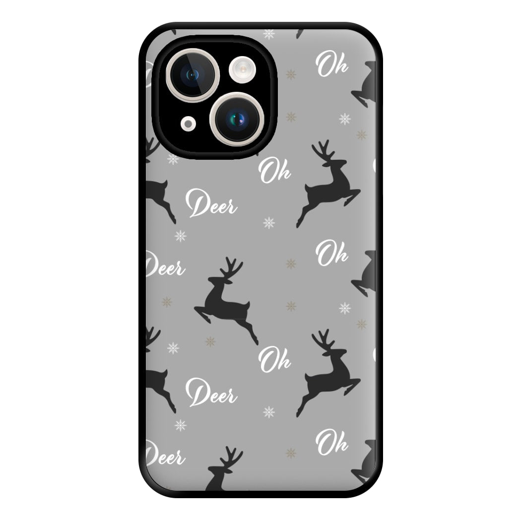 Oh Deer Christmas Pattern Phone Case for iPhone 14 Plus