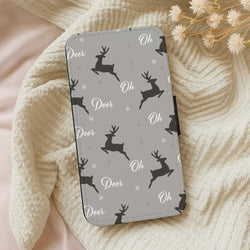 Oh Deer Christmas Pattern Wallet Phone Case