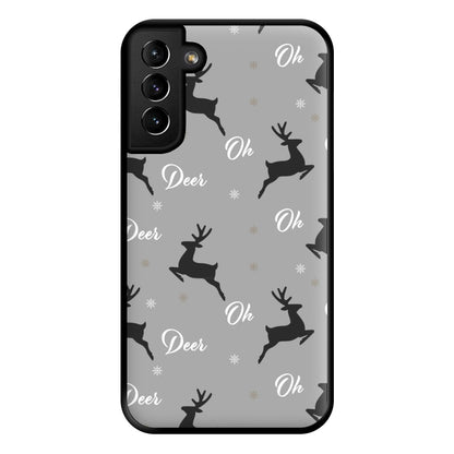 Oh Deer Christmas Pattern Phone Case for Galaxy S21 Plus