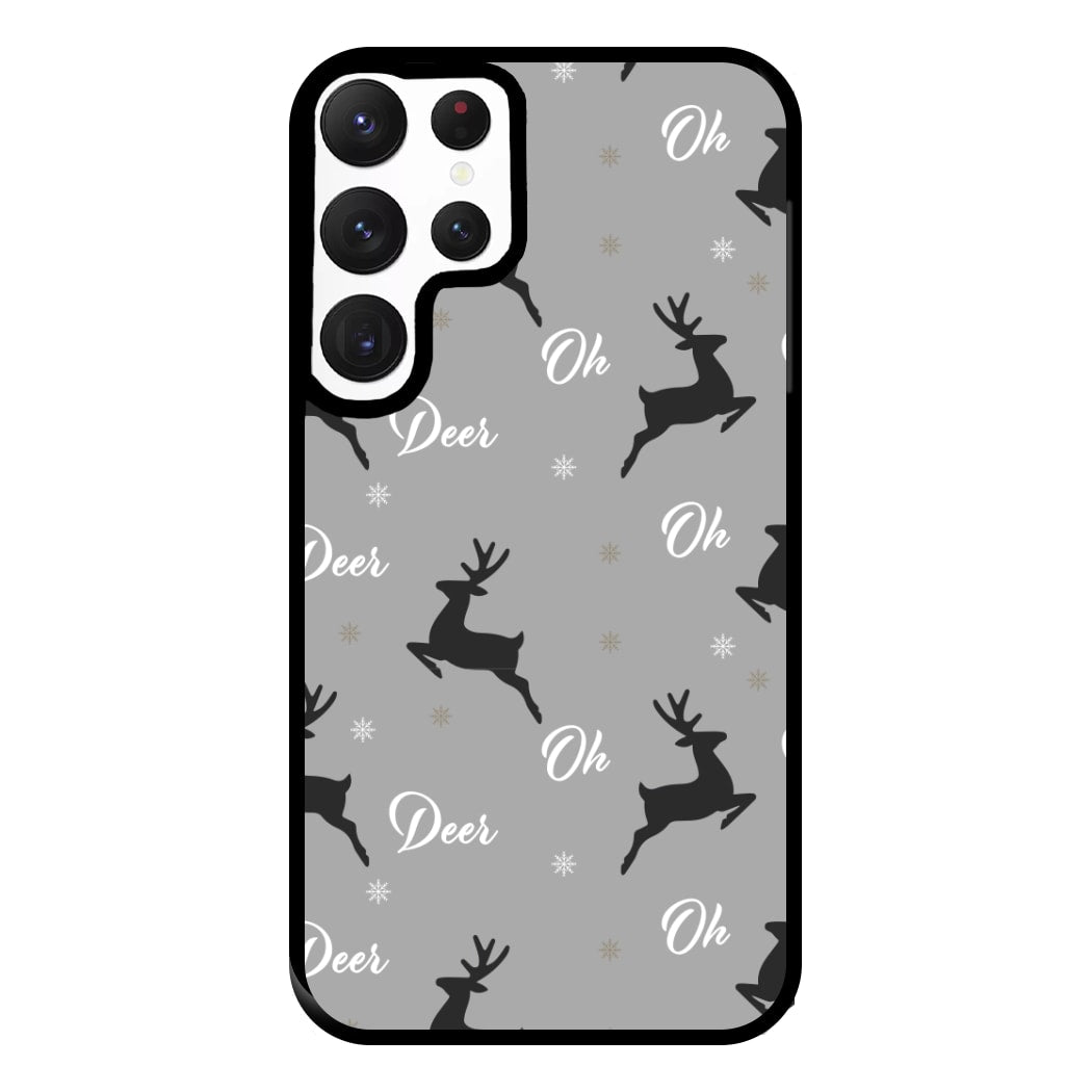 Oh Deer Christmas Pattern Phone Case for Galaxy S22 Ultra