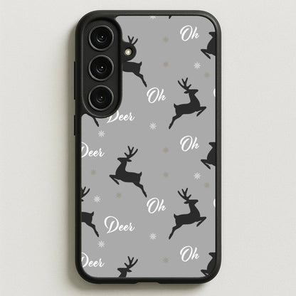 Oh Deer Christmas Pattern Phone Case for Galaxy S25FE