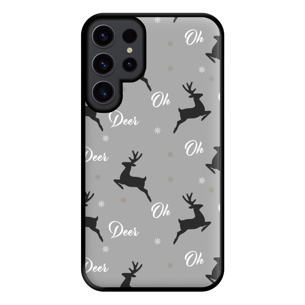 Oh Deer Christmas Pattern Phone Case for Galaxy S23 Ultra