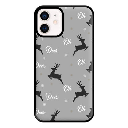 Oh Deer Christmas Pattern Phone Case for iPhone 13 Mini