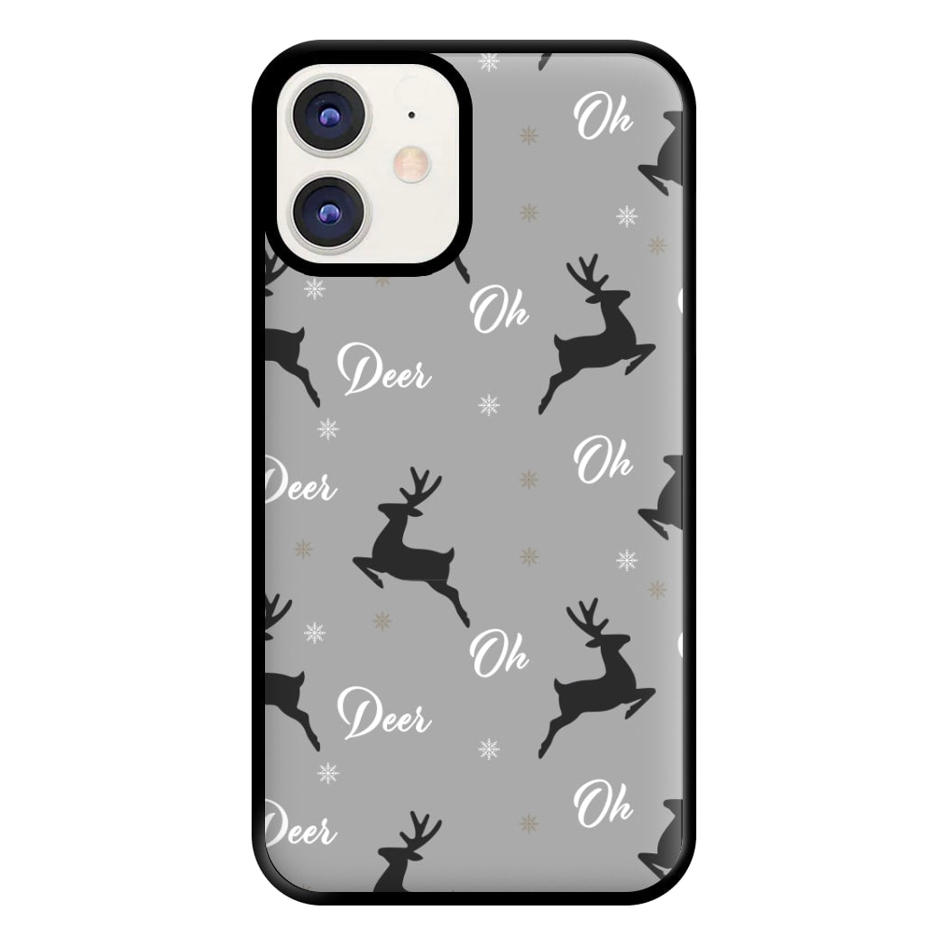 Oh Deer Christmas Pattern Phone Case for iPhone 12 / 12 Pro