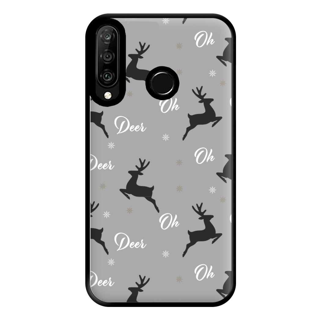 Oh Deer Christmas Pattern Phone Case for Huawei P30 Lite