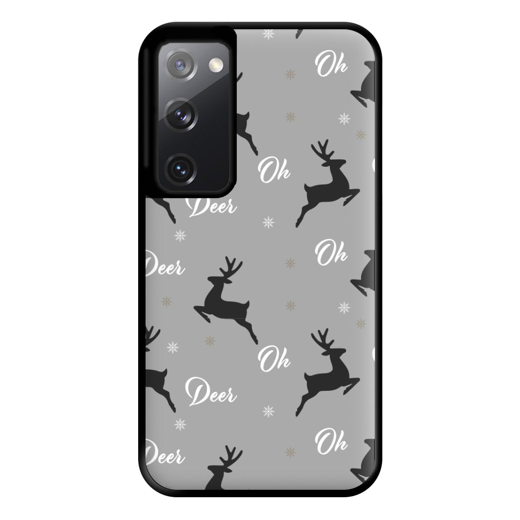 Oh Deer Christmas Pattern Phone Case for Galaxy S20FE