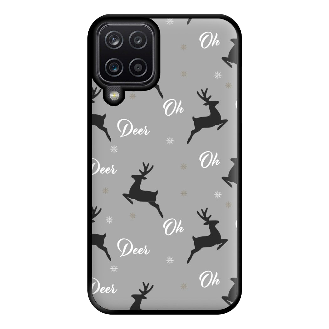 Oh Deer Christmas Pattern Phone Case for Galaxy A12