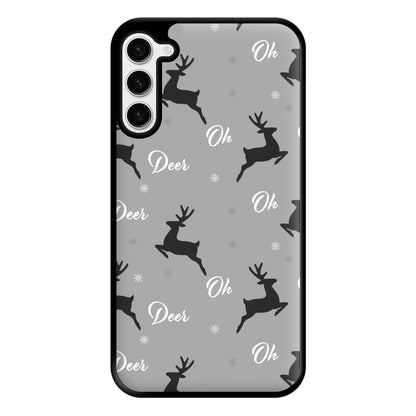 Oh Deer Christmas Pattern Phone Case for Galaxy S23 Plus