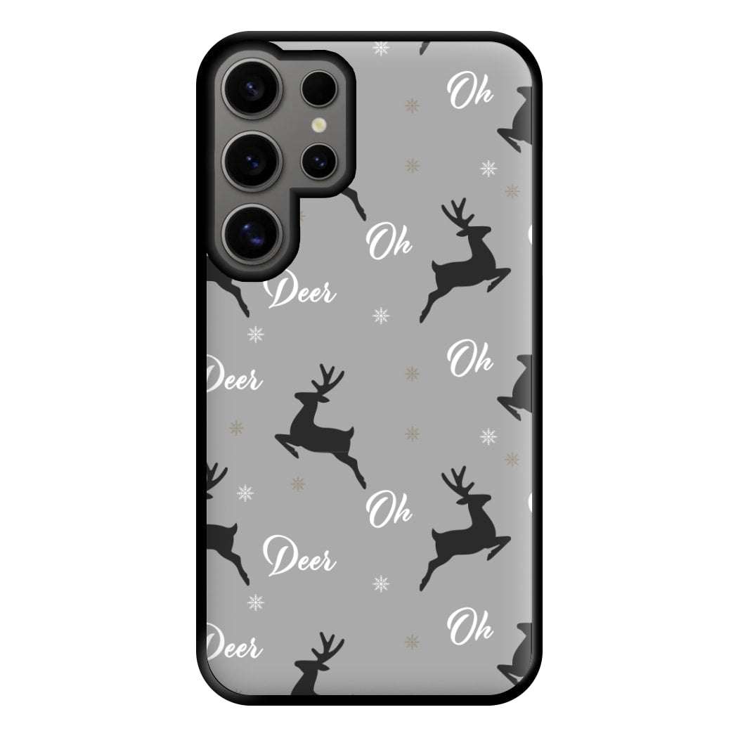 Oh Deer Christmas Pattern Phone Case for Galaxy S24 Ultra