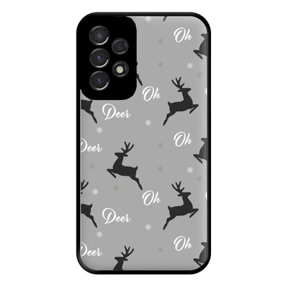 Oh Deer Christmas Pattern Phone Case for Galaxy A53