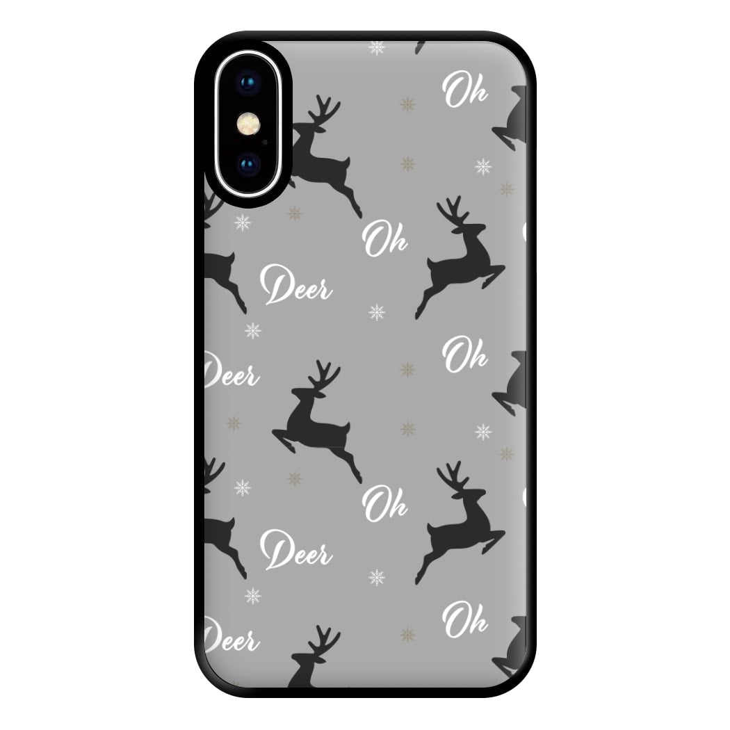 Oh Deer Christmas Pattern Phone Case for iPhone XS Max