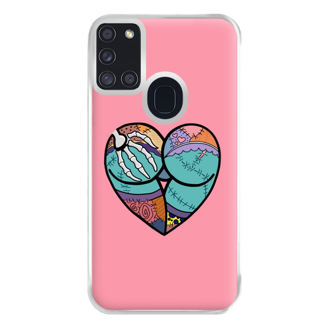 Sally And Jack Heart - TNBC Phone Case for Galaxy A21s