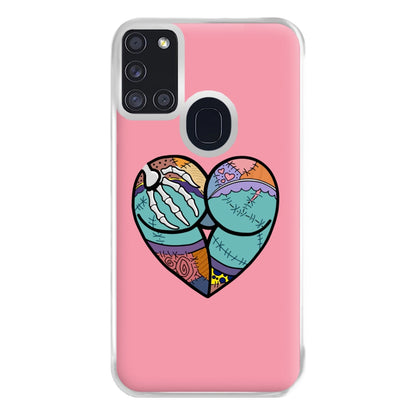 Sally And Jack Heart - TNBC Phone Case for Galaxy A21s