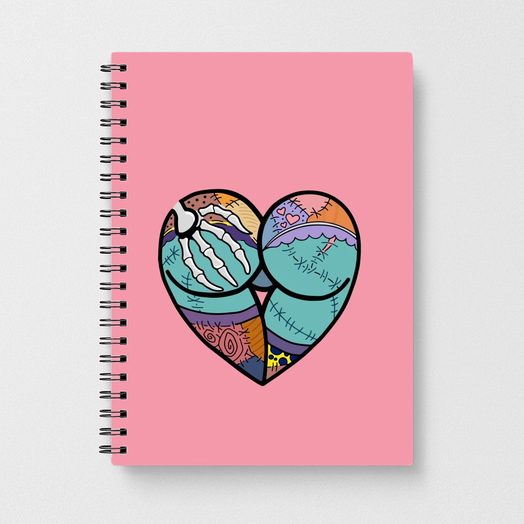 Sally And Jack Heart - Nightmare Before Christmas Notebook