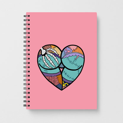 Sally And Jack Heart - Nightmare Before Christmas Notebook