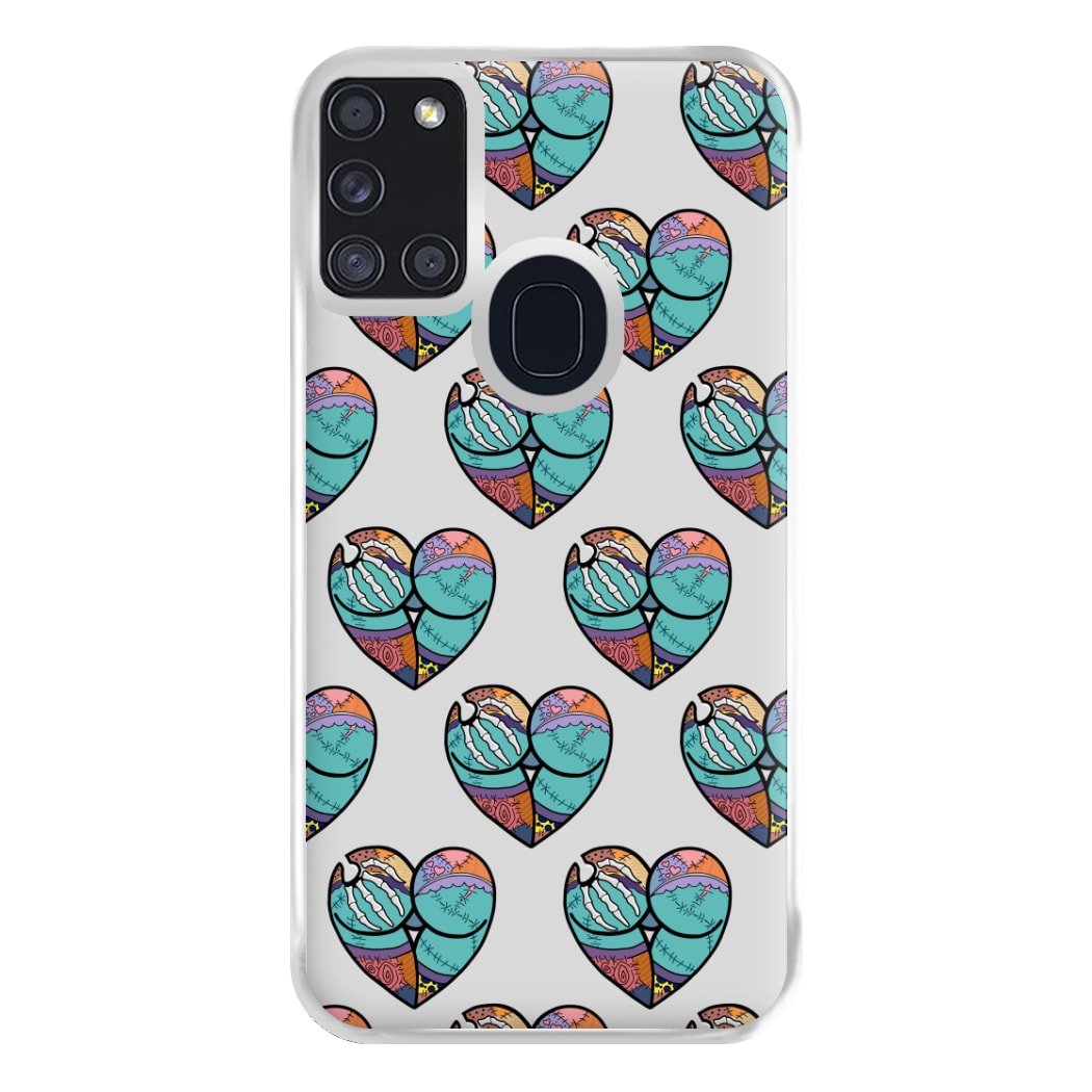 Sally And Jack Heart Pattern - TNBC Phone Case for Galaxy A21s