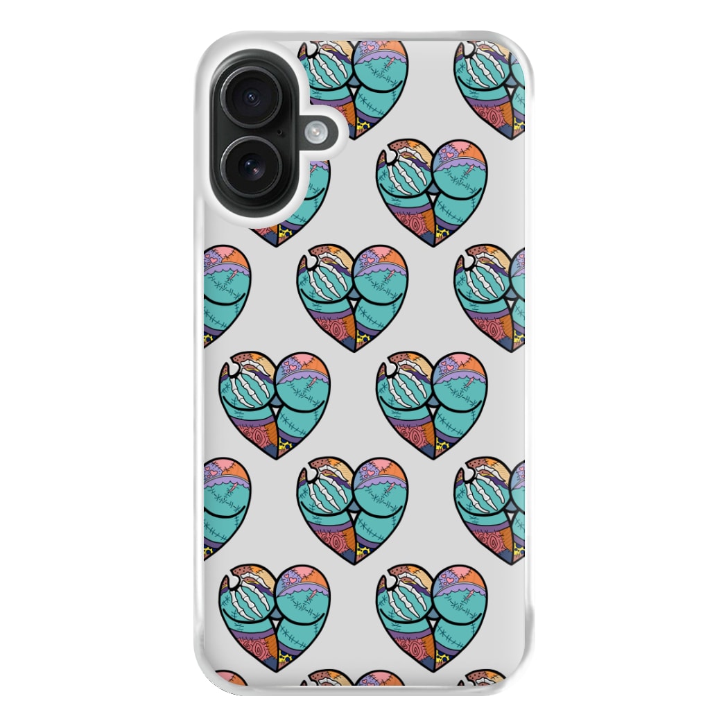 Sally And Jack Heart Pattern - TNBC Phone Case for iPhone 16 Plus