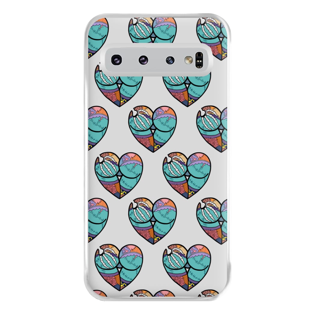 Sally And Jack Heart Pattern - TNBC Phone Case for Galaxy S10 Plus