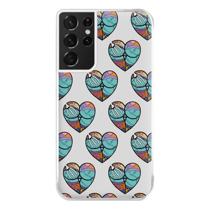 Sally And Jack Heart Pattern - TNBC Phone Case for Galaxy S21 Ultra