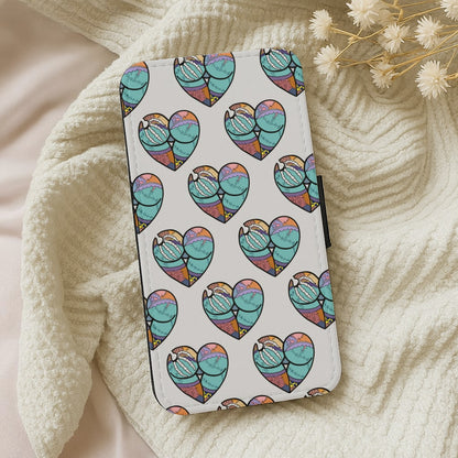 Sally And Jack Heart Pattern - TNBC Wallet Phone Case
