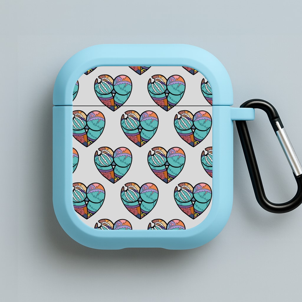 Sally And Jack Heart Pattern - TNBC Blue AirPods Case