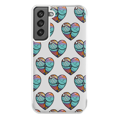 Sally And Jack Heart Pattern - TNBC Phone Case for Galaxy S21FE