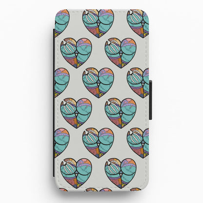 Sally And Jack Heart Pattern - TNBC Flip / Wallet Phone Case
