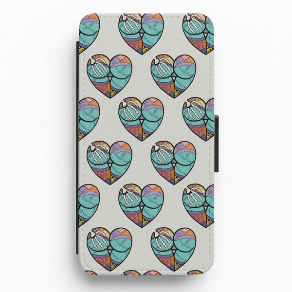 Sally And Jack Heart Pattern - TNBC Flip / Wallet Phone Case