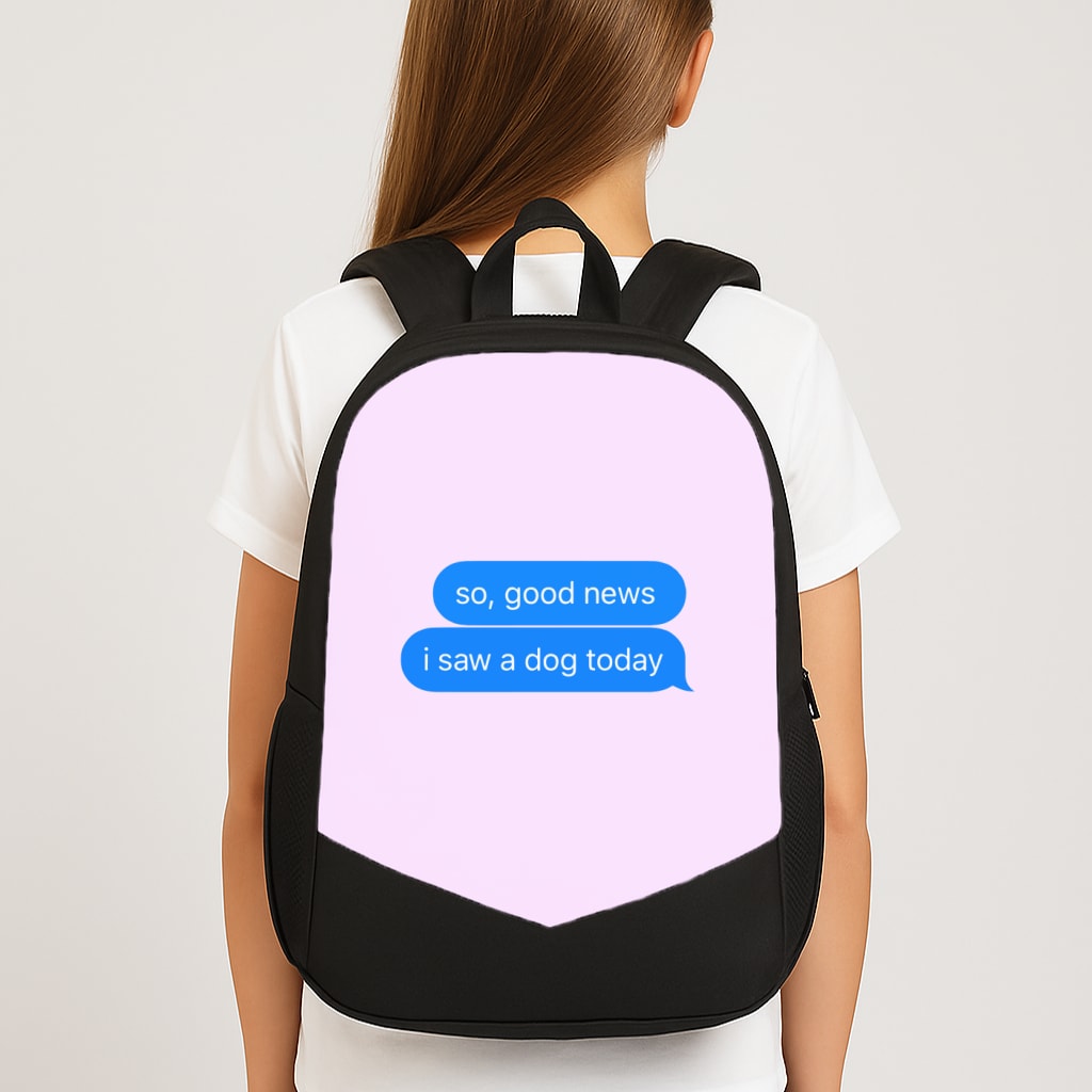 I Saw A Dog Today - Elf Large School Bag