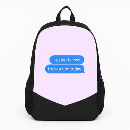 I Saw A Dog Today - Elf Large Backpack
