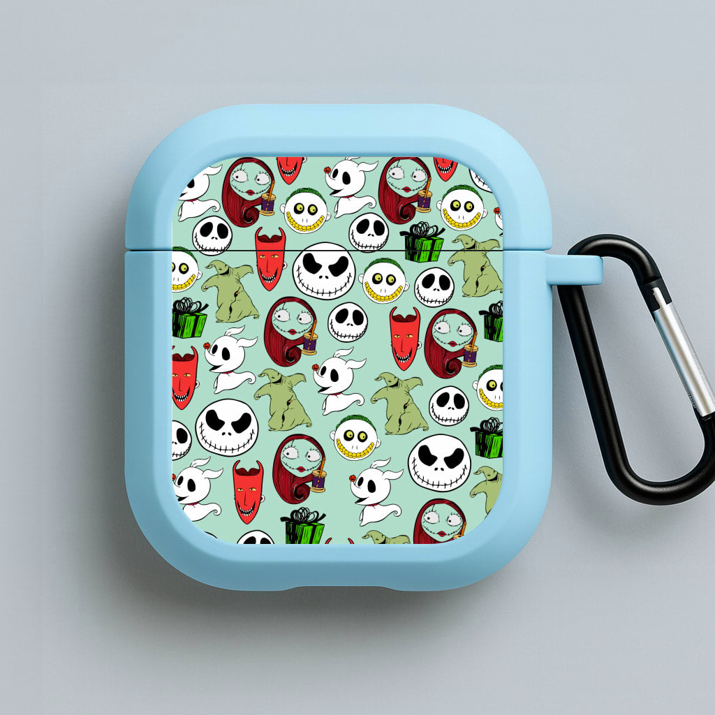 TNBC Characters Pattern Blue AirPods Case