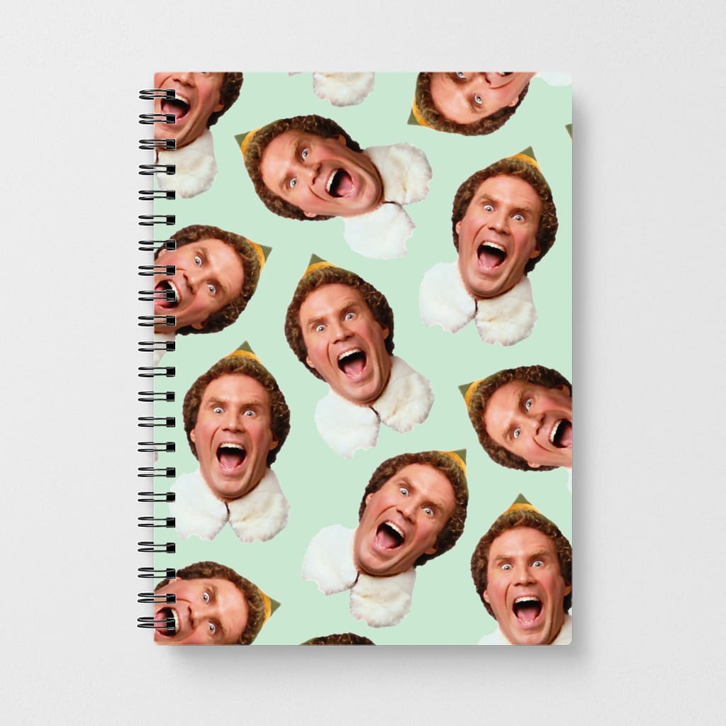 Green Elf Face - Christmas Notebook