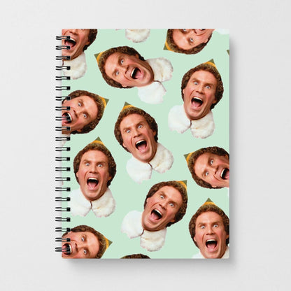 Green Elf Face - Christmas Notebook
