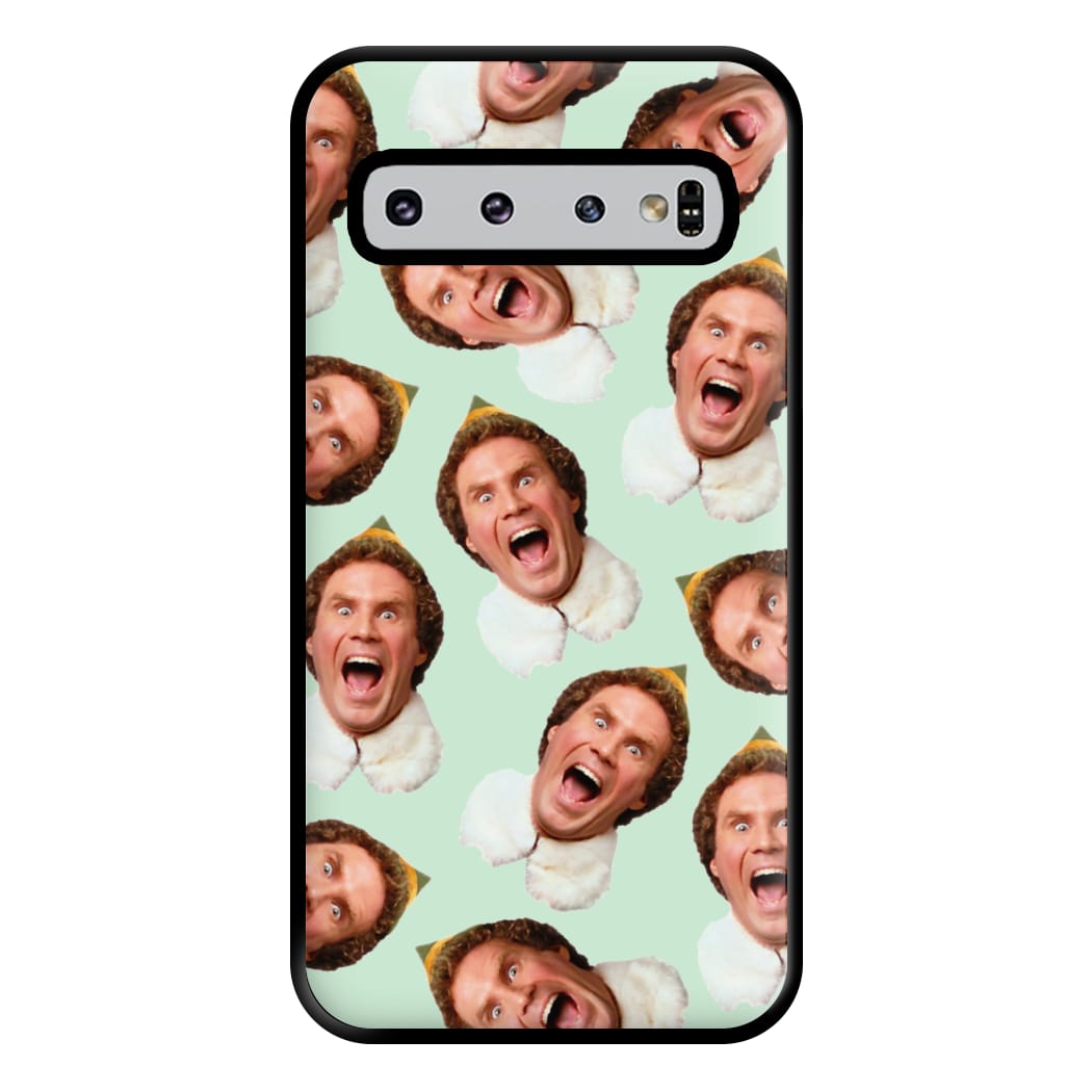 Green Elf Face - Christmas Phone Case for Galaxy S10 Plus