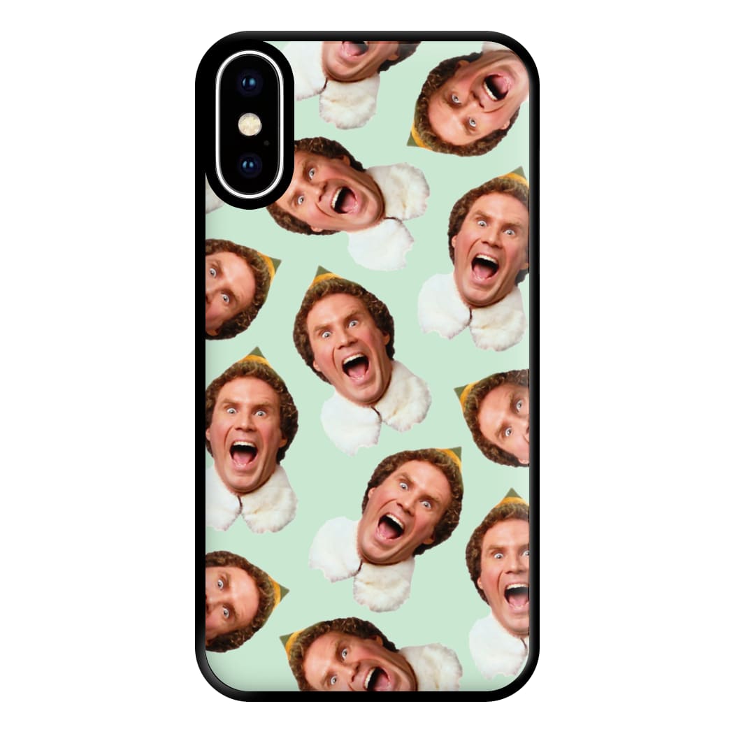 Green Elf Face - Christmas Phone Case for iPhone XS Max