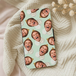 Green Elf Face - Christmas Wallet Phone Case