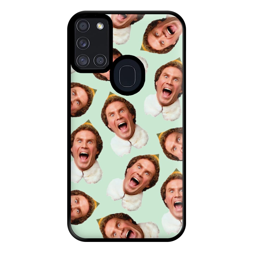 Green Elf Face - Christmas Phone Case for Galaxy A21s