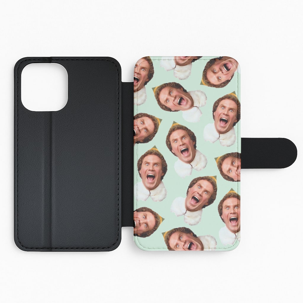 Green Elf Face - Christmas Flip Phone Case