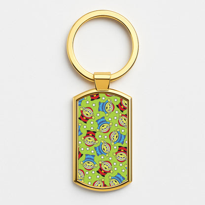 Alien Patterns Gold Keyring