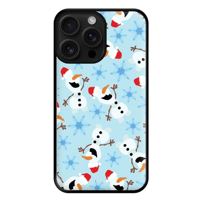 Snowman Pattern Phone Case for iPhone 16 Pro Max