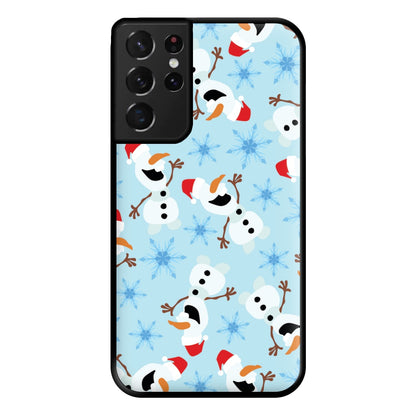 Snowman Pattern Phone Case for Galaxy S21 Ultra