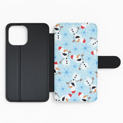 Snowman Pattern Flip Phone Case