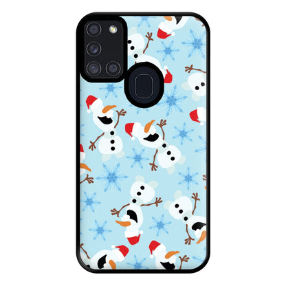 Snowman Pattern Phone Case for Galaxy A21s